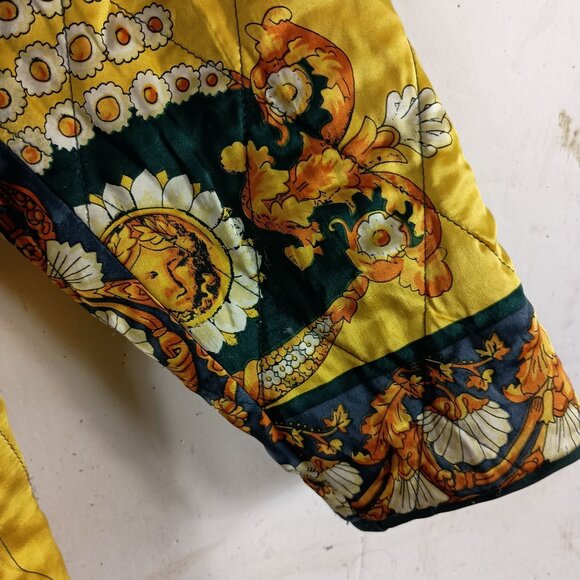 Vintage Reversible Jacket Womens XL Italian Scarf Print Quilted 80s Art to Wear - Picture 10 of 15